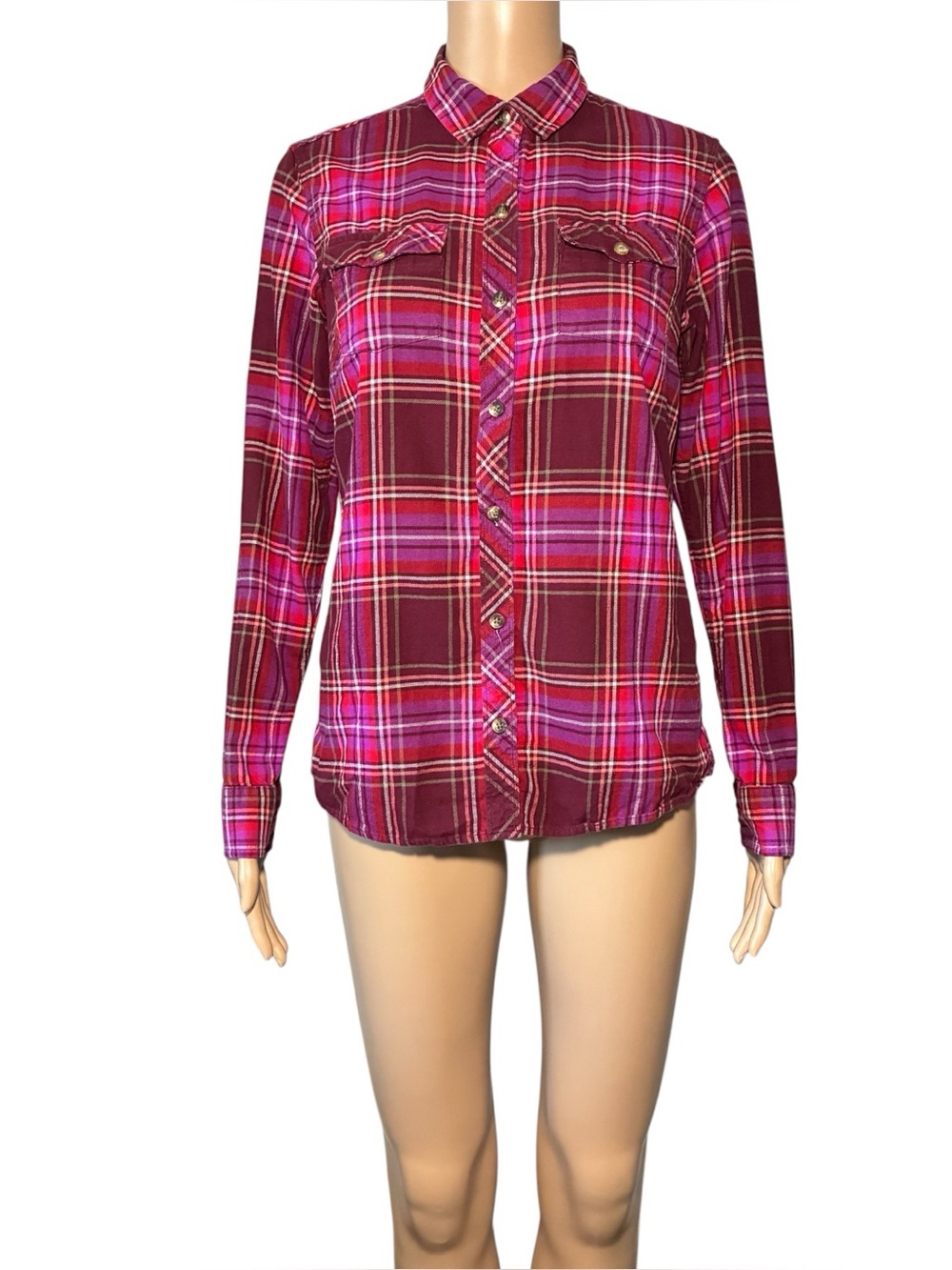 Eddie Bauer Women's Button Down Shirt S Classic Fit Long Sleeve 100% Cotton